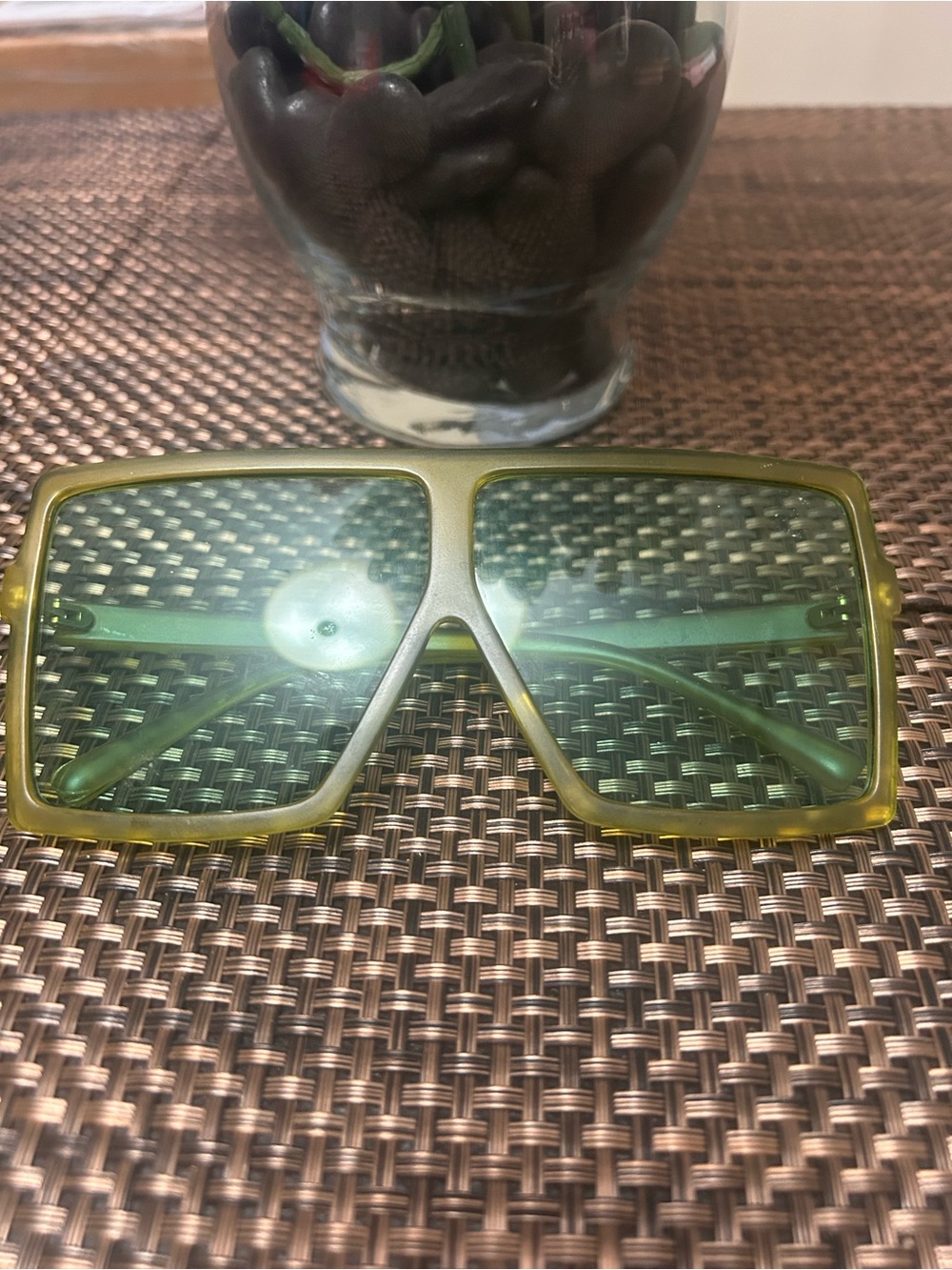 Green Square-Frame Women's Sunglasses